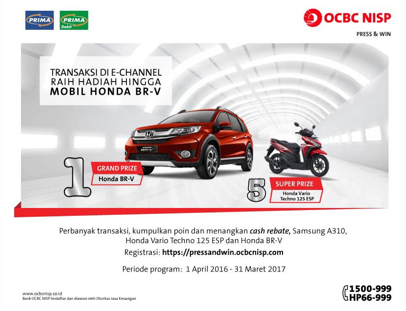 Makin banyak transaksi ATM @bankocbcnisp, makin besar peluang menangin hadiahnya! Daftar di pressandwin.ocbcnisp.com