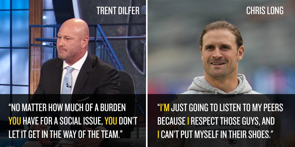 SBNation's tweet image. Chris Long gets it. Trent Dilfer doesn’t: sbnation.com/nfl/2016/9/15/…