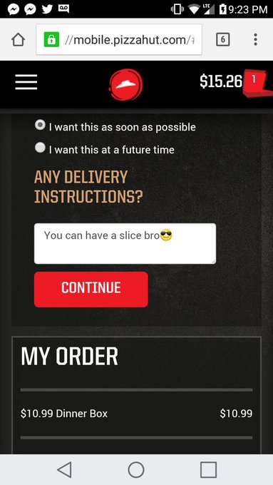 When #Pizzahut always come thru😎😂💯 https://t.co/UoJm0L4WU2<a href="/tag/pizzahut"class="tags">#Pizzahut</a>