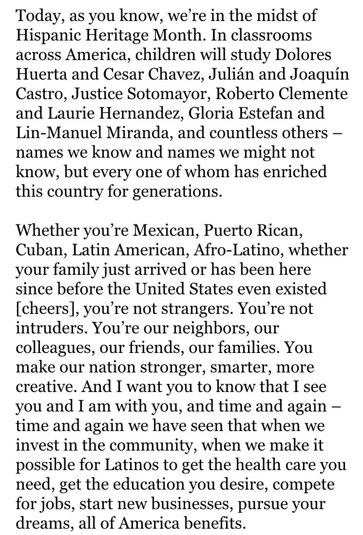 Samynemir's tweet photo. Best of #Hillary's speech at #CHCi marking the beginning of #HispanicHeritageMonth: "You make our nation stronger" https://t.co/SlVvxoqJYw