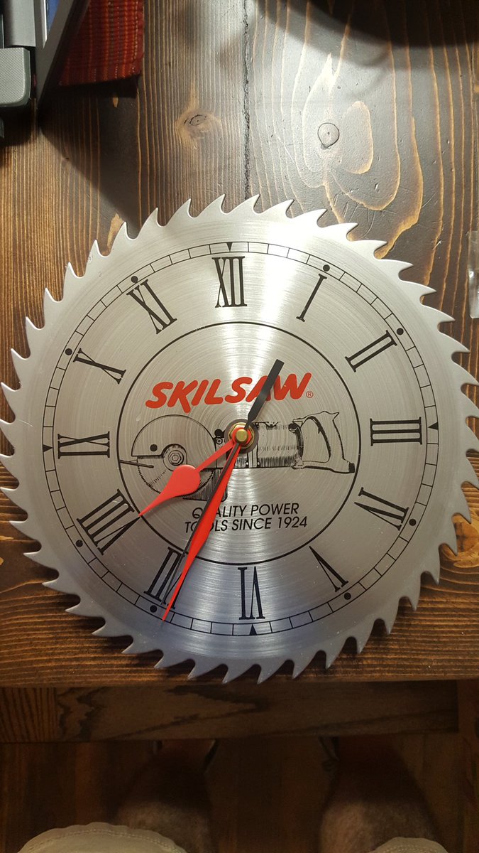 SSquaredCrafts's tweet image. Stopped by a yard sale and found a new clock for the shop.  Fitting I think.