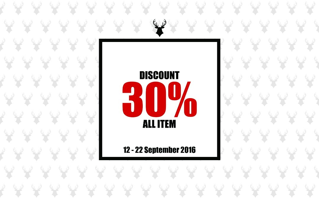 Promo September || Diskon 30% all item || 12 - 22 September 2016 || SMS/WA 0812 2079 9313 / pin D052CB0D