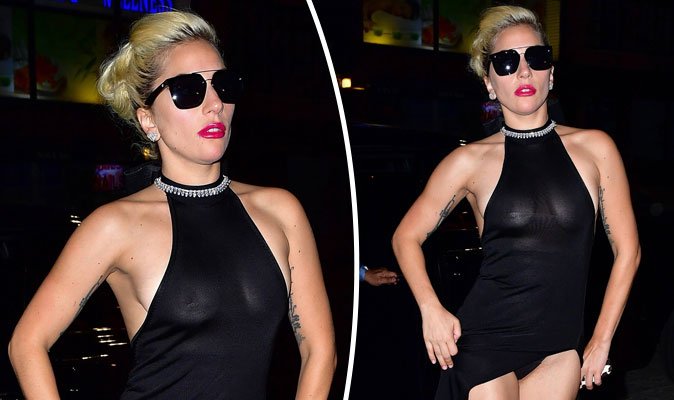 Lady Gaga Lady Gaga Flashes Bare Breasts Knickers Awkward