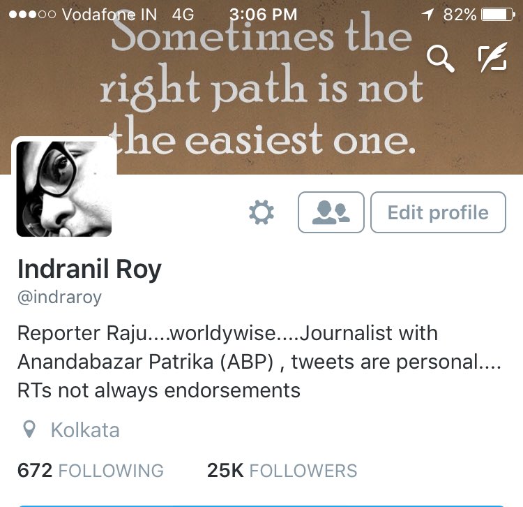 indraroy's tweet photo. It's been a good ride on Twitter. Praise and Trolls in equal measure. Heartfelt thanks to all who made 25K possible https://t.co/k8HQYbQFur