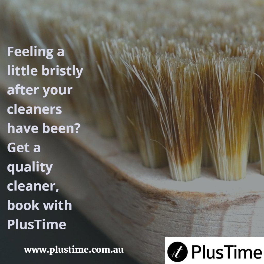 PlusTimeAus's tweet photo. Feeling a little bristly after your cleaners have been?
Get a quality cleaner, book with PlusTime #plustime https://t.co/GhXLP8VT84
