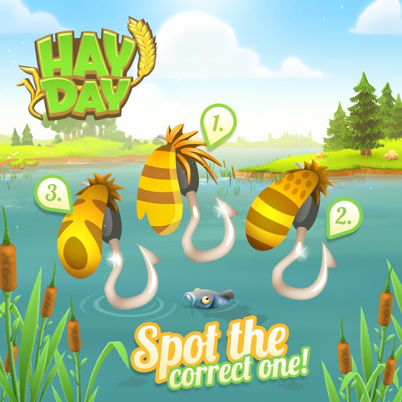 hayday's tweet photo. Can you spot the real lure in the picture? :D #HayDay #SpotTheRealOne https://t.co/fk5NIc0YAU