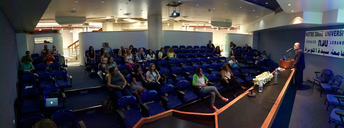 ccarabworld's tweet photo. Audience discussing the results and @NDU_Louaize future plans at the end of #OER event. #creativecommons https://t.co/dDJeynVWxC