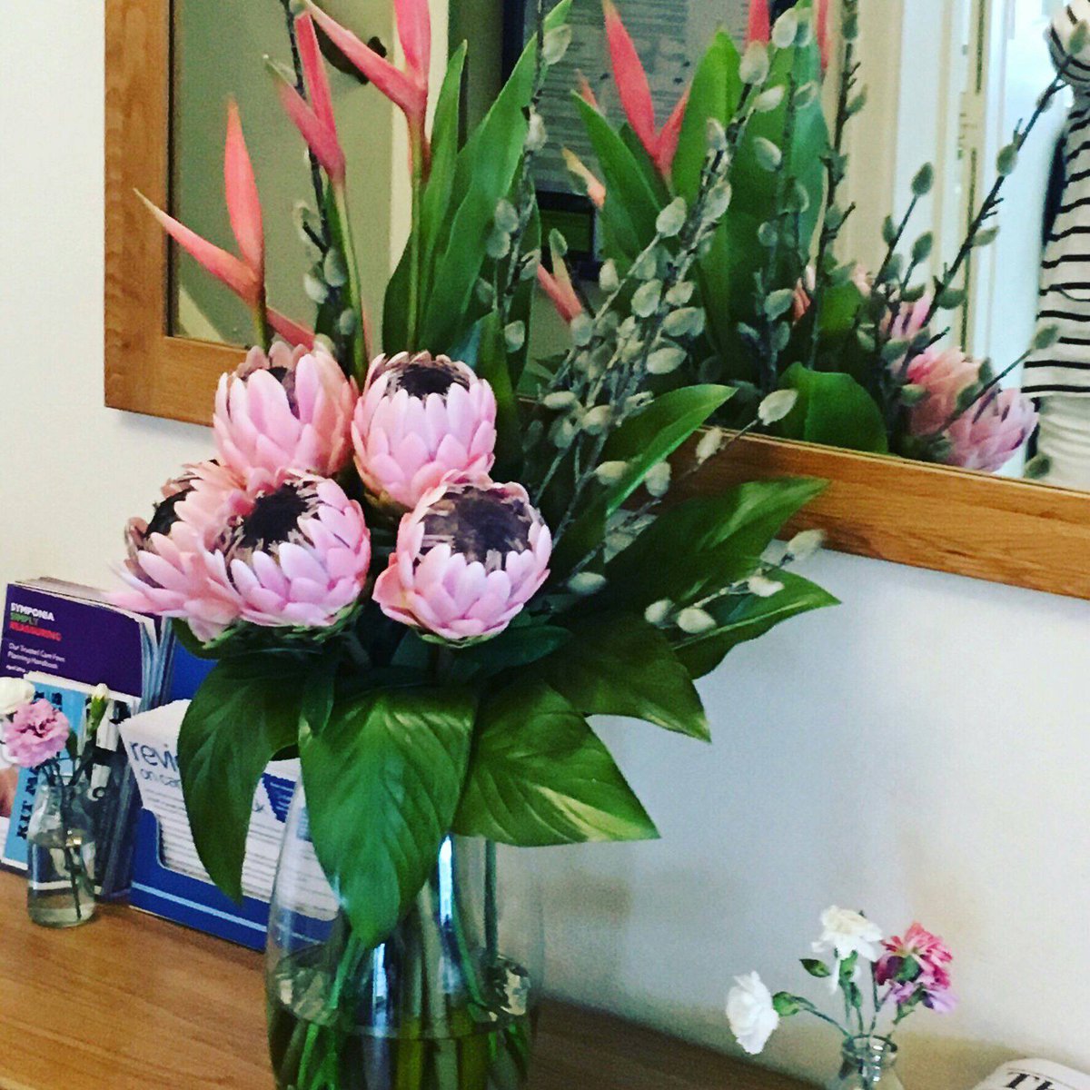 Loving this new display of proteas #floralimage #freeforaweek