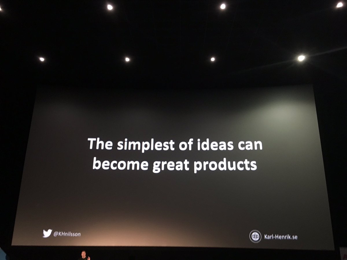UlaWiechowska's tweet photo. The simplest of ideas can become great products @KHNilsson #devday2016 https://t.co/TkzF22NfpV