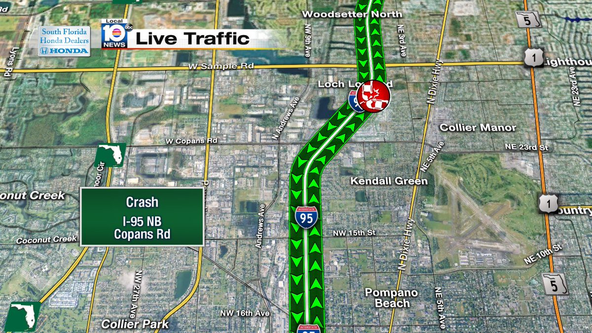 Crash on I-95 NB at Copans Rd #traffic https://t.co/1nGhHLZ2Fu