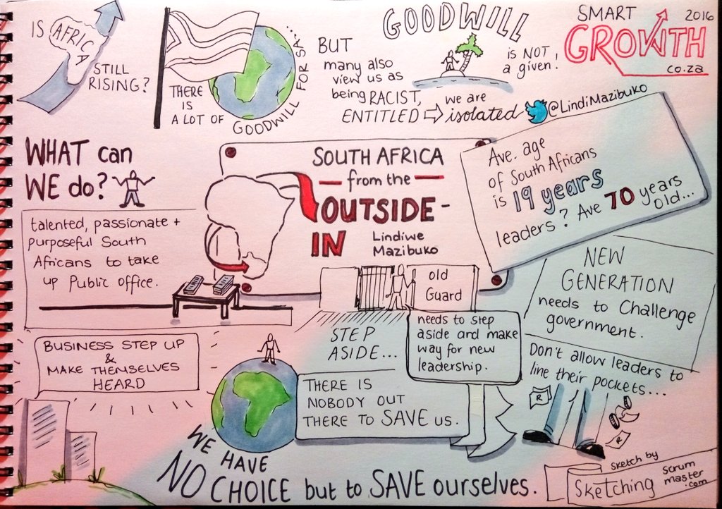 sketchingsm's tweet photo. Such an inspirational South African @LindiMazibuko #SmartGrowth @iqbusiness https://t.co/BUkDjUZ9XY