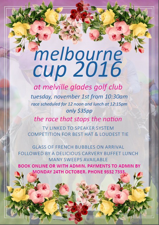 Want to join us for Melbourne Cup? Only $35pp!