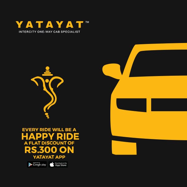 YatayatIn's tweet photo. Bappa's blessings will shower the entire month! Get your YATAYAT app here - https://t.co/zy1OjD7XX7 #travel #cabs https://t.co/XMapDIk7gp