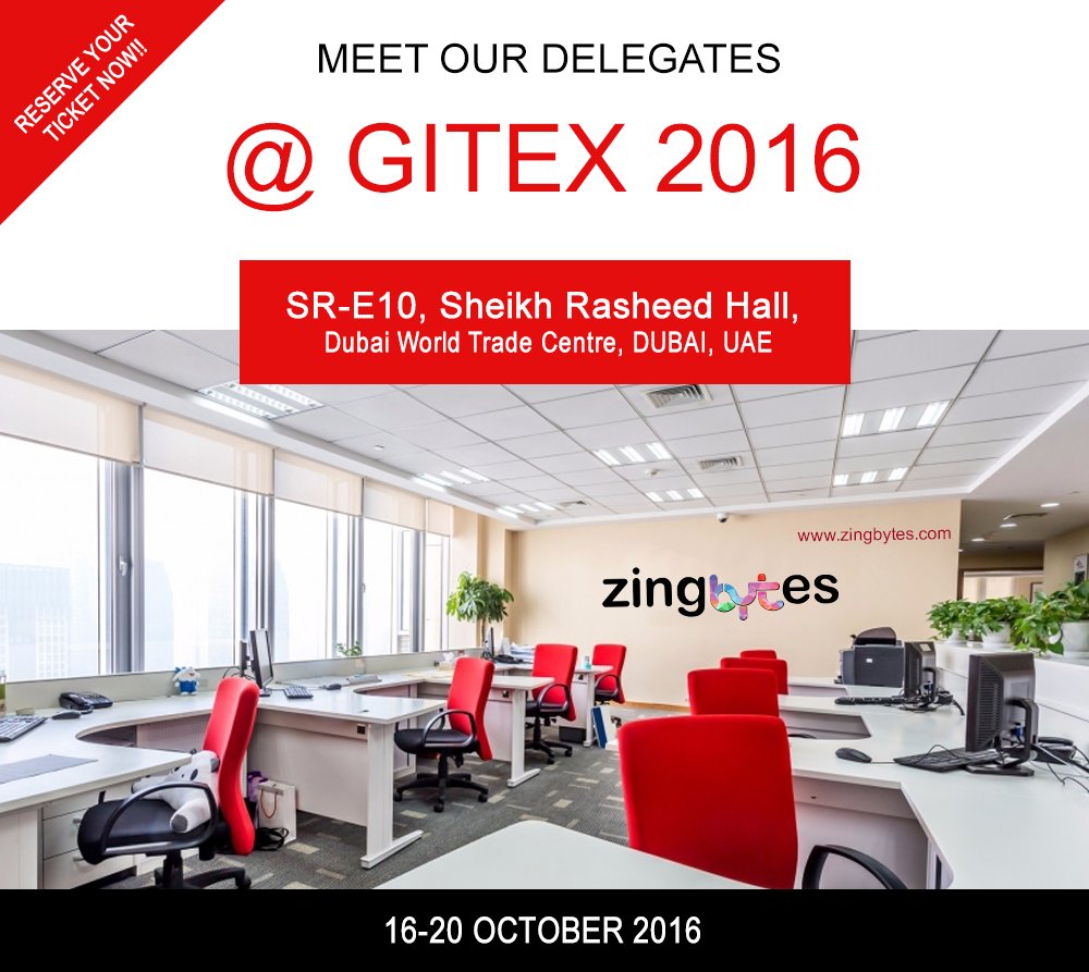gitextech's tweet photo. @Gitextech is coming! Are you ready? We are! #Zingbytes Come and see us in Dubai World Trade Centre  #GITEX2016 https://t.co/lGxEk0Hf6B