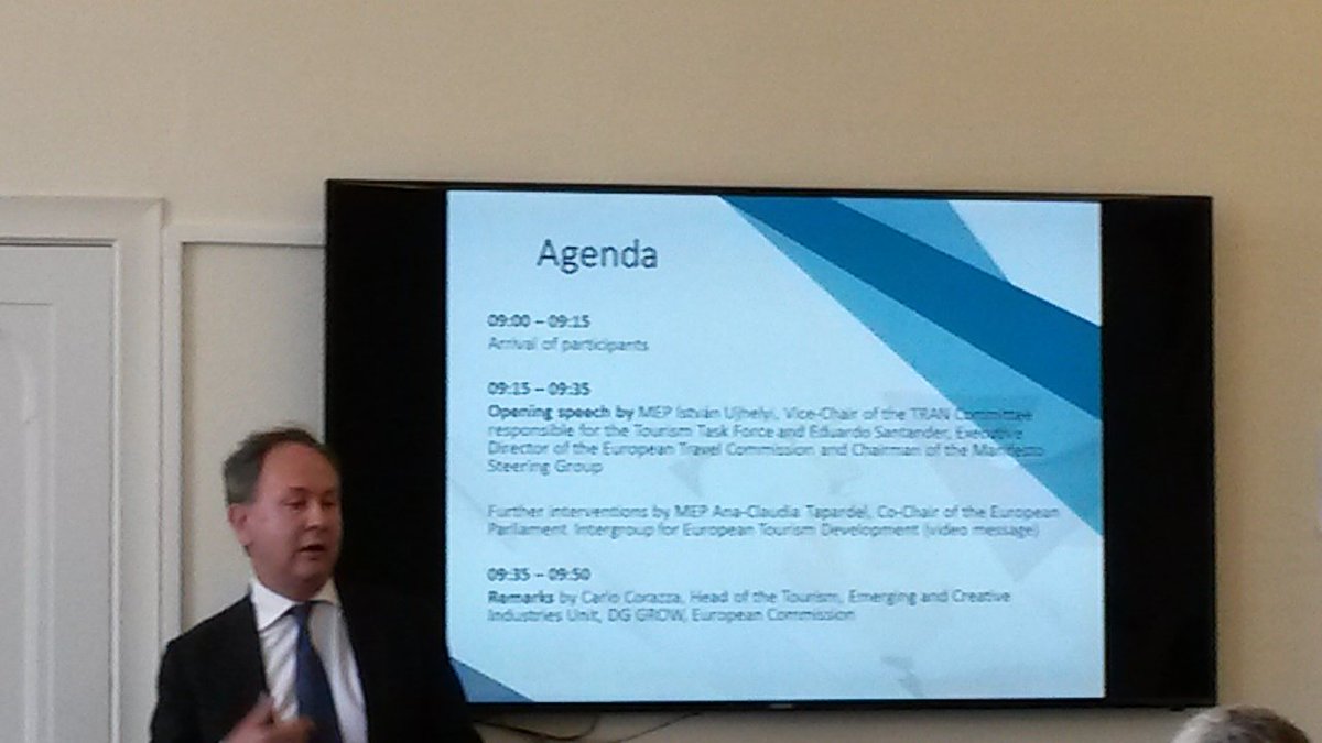 AppTourYou's tweet photo. Carlo Corazza, Head of Tourism Unit, DG GROW, speaking at Tourism Manifesto G.A. Now! #apptouryou @EUaccesstourism https://t.co/GhMaUcm7D7