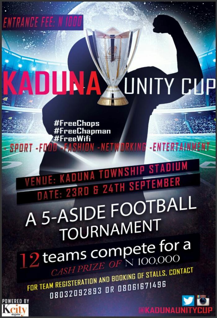 kadunaunitycup's tweet photo. Good morning beautiful people🙌🌞 Team/Stall registration hv started.#Sport #Food #Fashion #Entertainment 💞⚽🔥💥 https://t.co/DfwVWotBj7