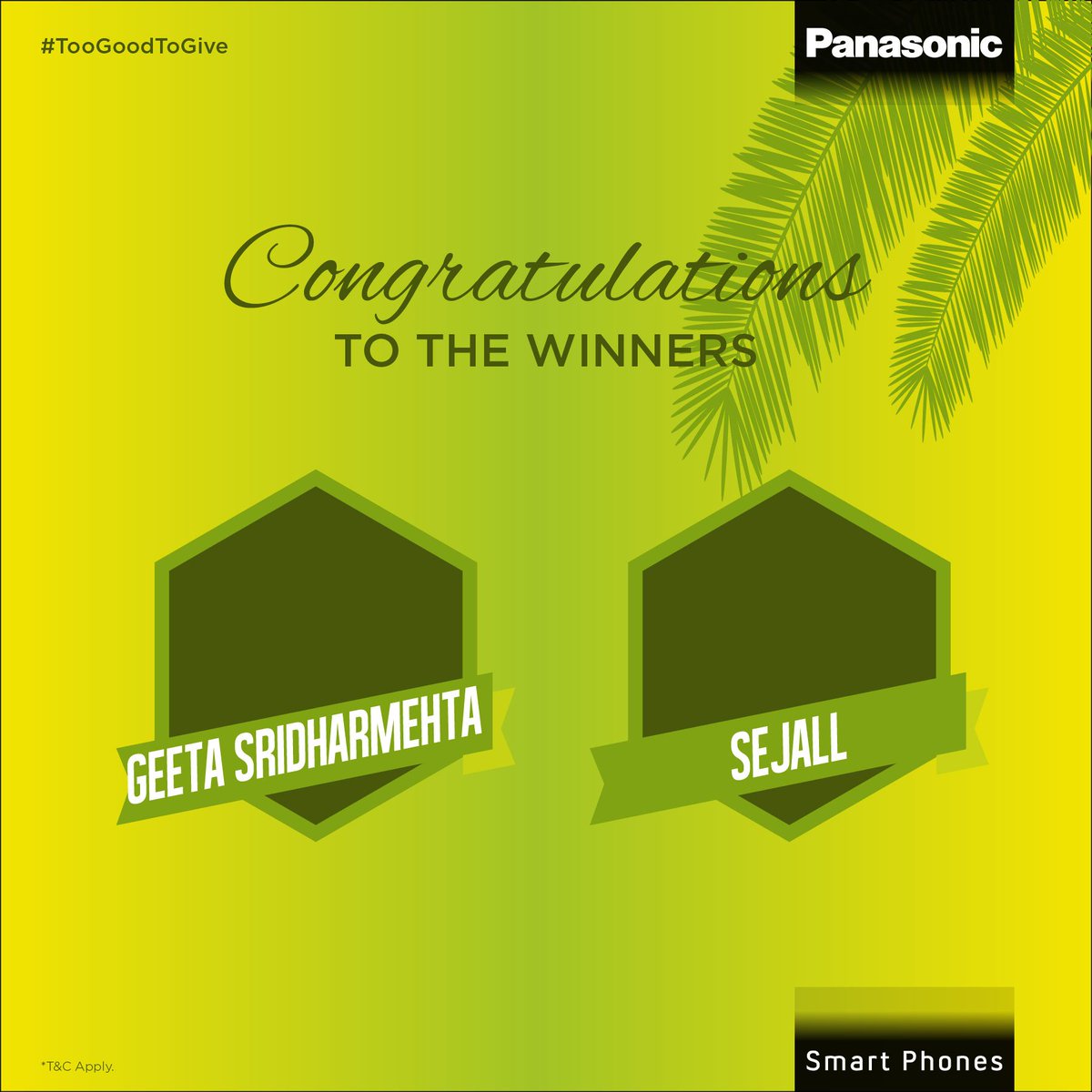 Panasonic_mob's tweet photo. Congratulations, your Onam colours made you win. #TooGoodToGive https://t.co/o68MZkG980