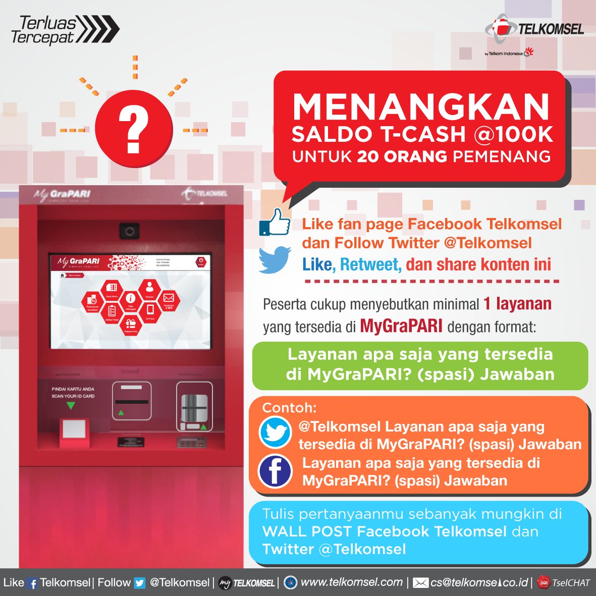 Layanan apa saja yang tersedia di MyGraPARI? Kirimkan jawabanmu sebanyak-banyaknya. S&amp;K tsel.me/8MEW