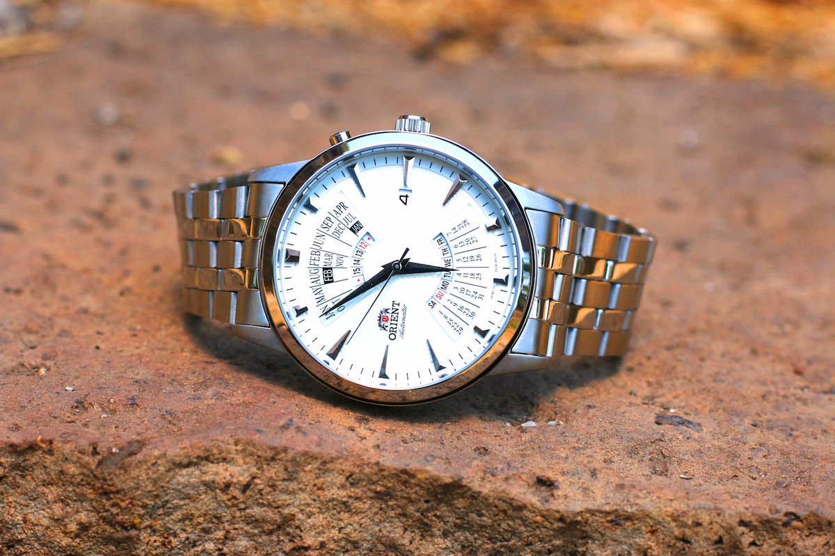 OrientWatchIND's tweet photo. Day, Date, Month &amp; Year all on one dial. A truly unique timepiece by Orient. #OrientWatchIND #orientwatch #watches https://t.co/bD7KyCLkf1
