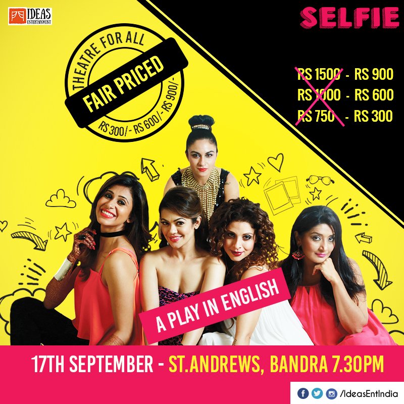 ideasentindia's tweet photo. #TheatreForAll brings to you #SelfieThePlay priced at the fairest minimum! Don't miss out!  https://t.co/jKQ06u66zO https://t.co/jmkMbc7Lt0