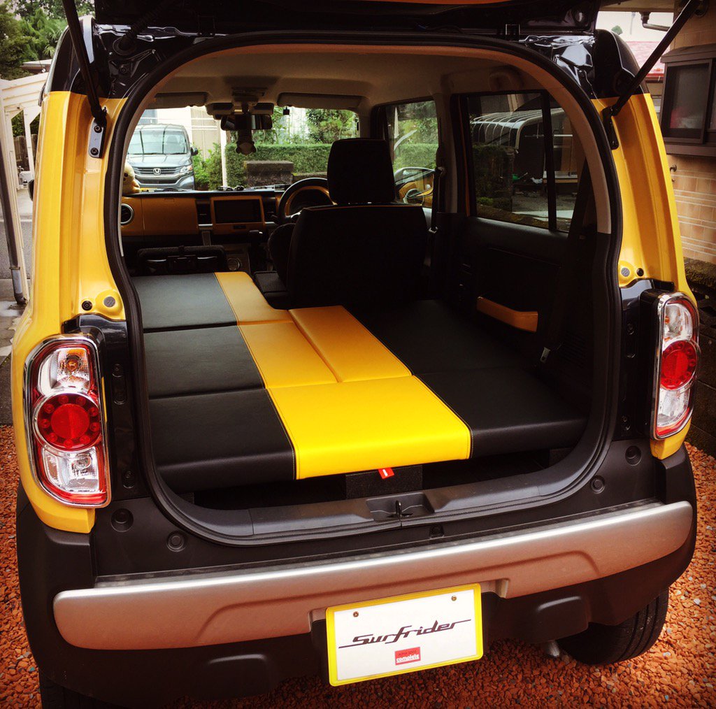 Alpha Sense Complete 東京都s様のハスラーにハスラー車中泊キットhusdo ハスドウ を製作させていただきました イエローに合わせました 軽キャンパー 軽キャン 軽キャンピングカー 車中泊 スズキ ハスラー Hustler Husdo