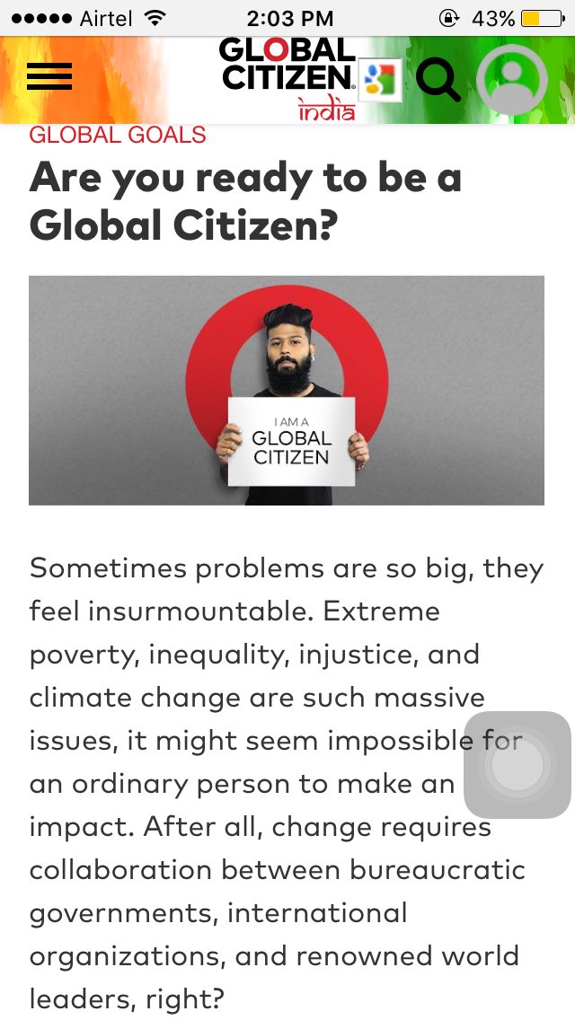 BenaBaig's tweet photo. #iamglobalcitizem #globalcitizenindia https://t.co/rmxiBR6nqa