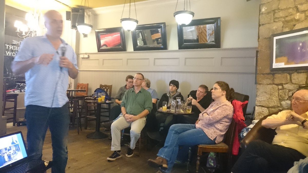 Alistair1965's tweet photo. I talked about 'Surviving in an #ageofdislocation' at 'Politics in the pub' on Tue. Good to stretch. #Recoverist https://t.co/M8CJhzN290