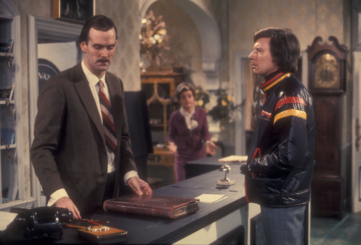 BBCArchive's tweet photo. #OnThisDay 1975: Fawlty Towers opened for business on #BBC2. https://t.co/NSx0qipLgc