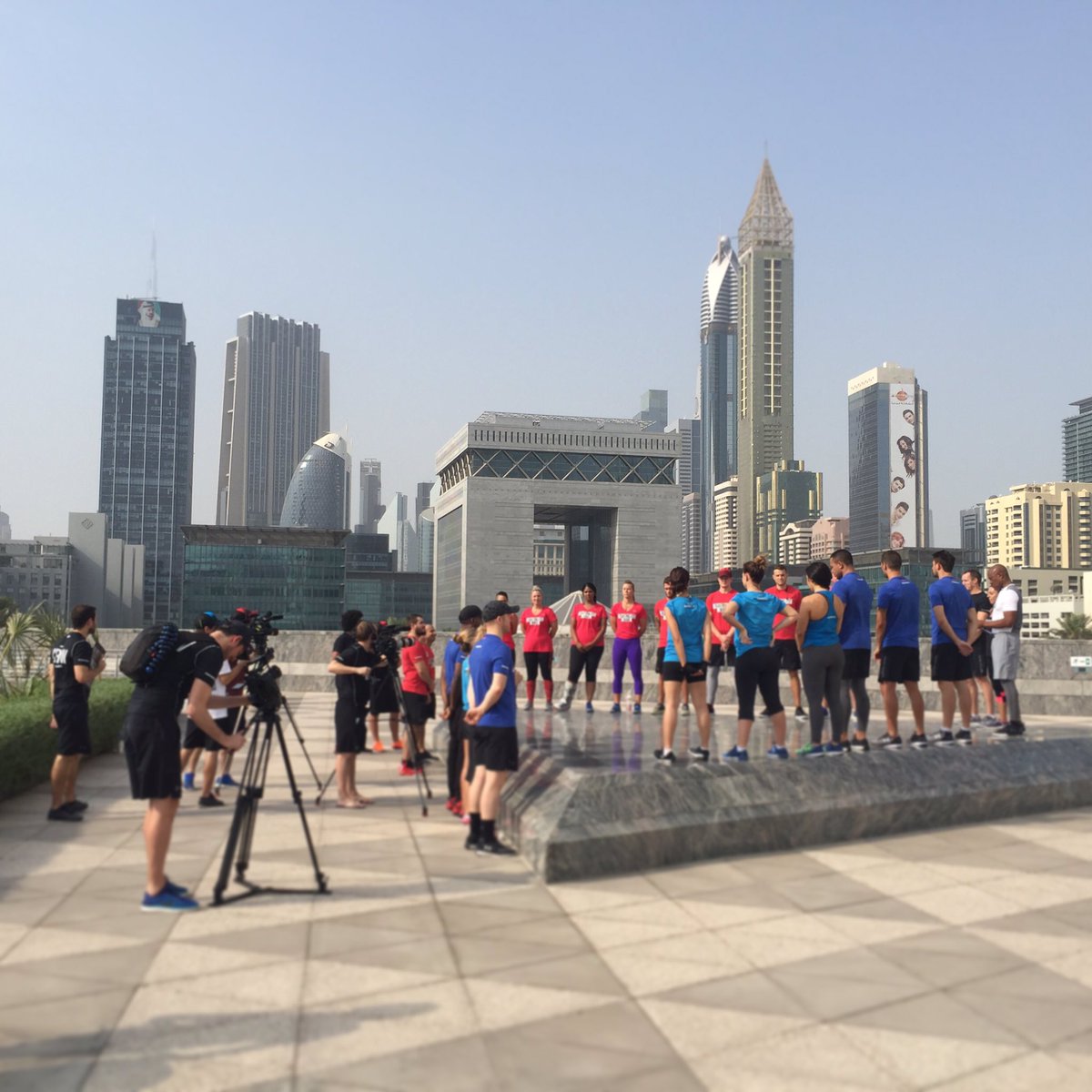 FightingFitDXB's tweet photo. Who had the edge at the team challenge today? #redvsblue #faceoff #teamchallenge #fightingfitdxb https://t.co/IAqHydzJQT