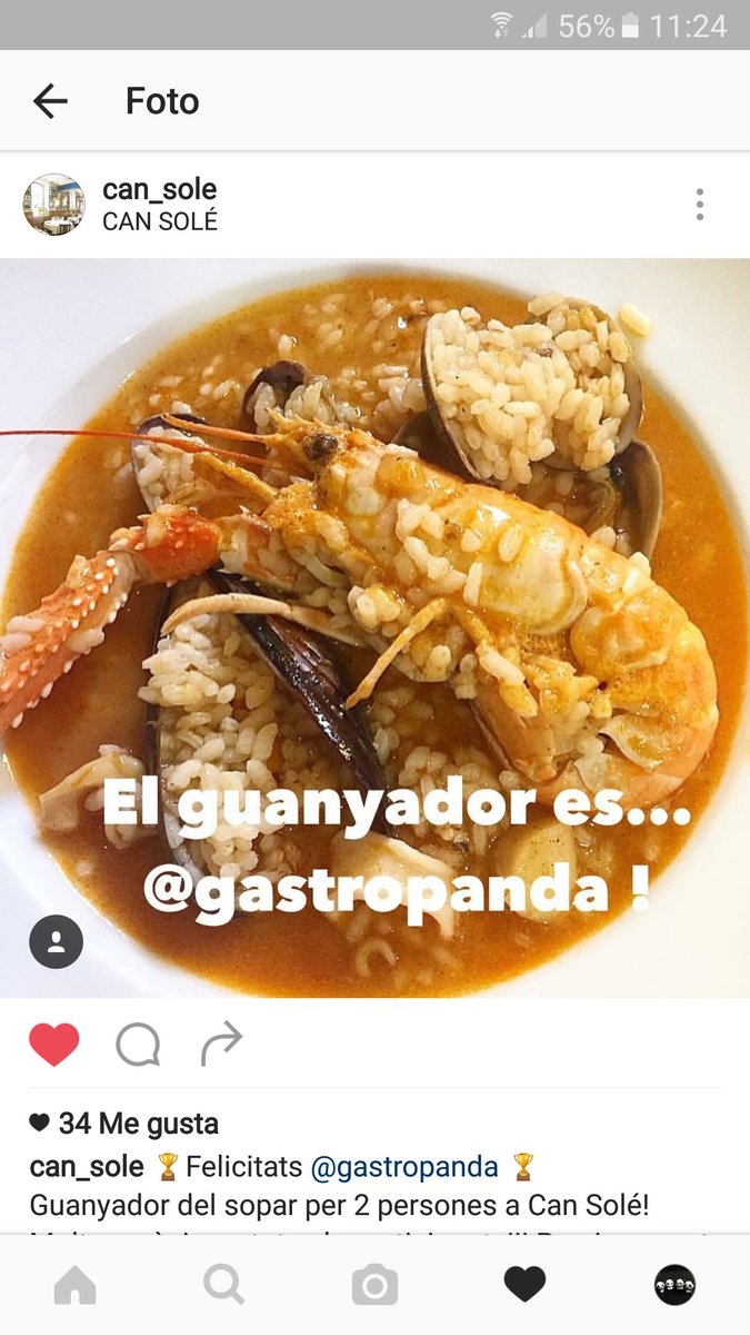 GastroPanda's tweet photo. Moltes gràcies a #cansole per ser el selecionat del concurs https://t.co/XjdX3MfNPx
