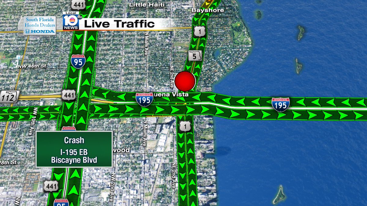 Crash on I-195 EB at Biscayne Blvd #traffic #miami https://t.co/lB9iuKJu14