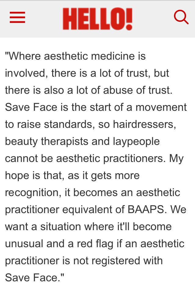 It's unlikely to become the equivalent, as BAAPS is a not-for-profit.

#Botox #Aesthetics 
hellomagazine.com/healthandbeaut…