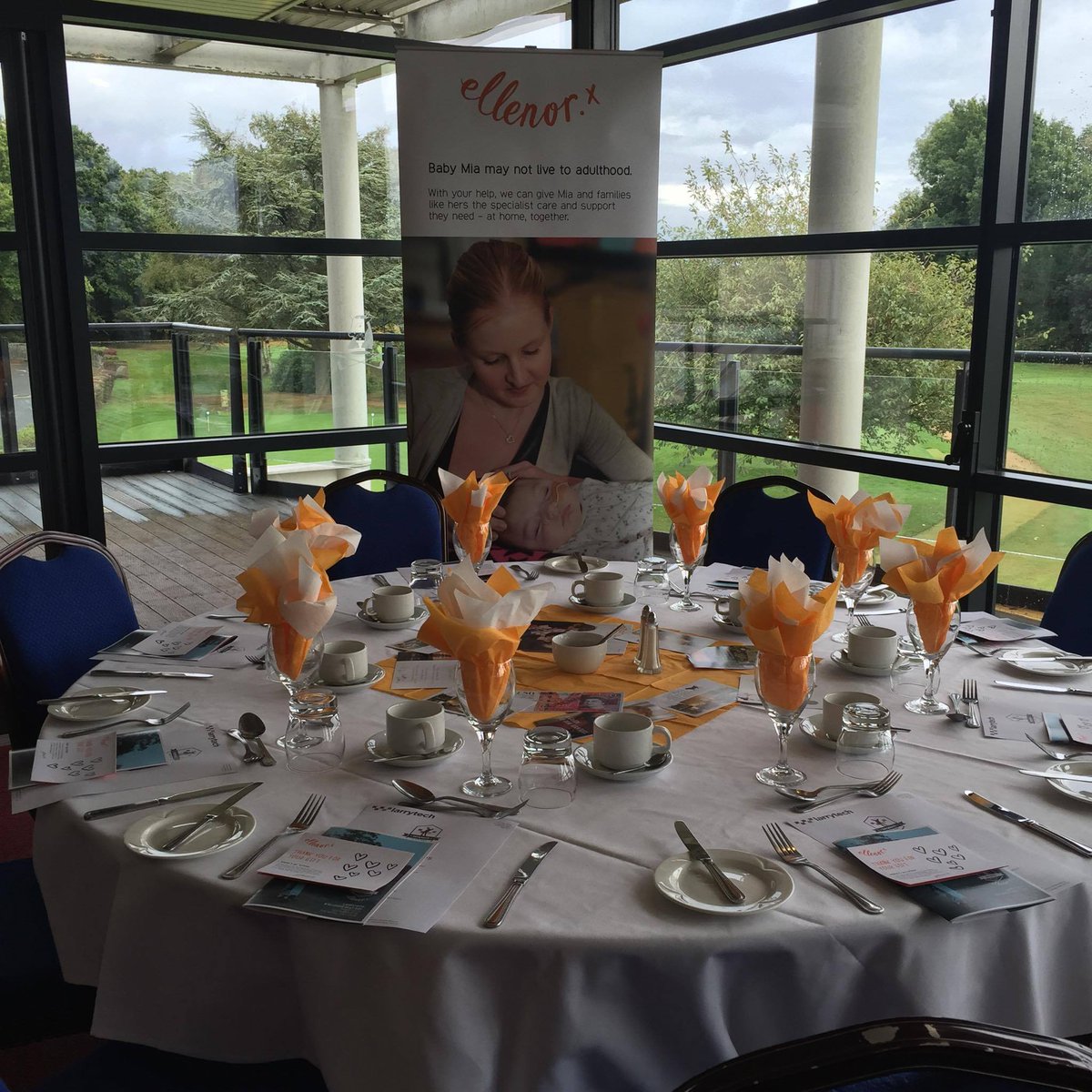 ellenorcharity's tweet photo. The tables are set for dinner at @NevillGolf for the @larrytechuk Charity Golf Day. Well done for braving the rain! https://t.co/AFnhdhRWey