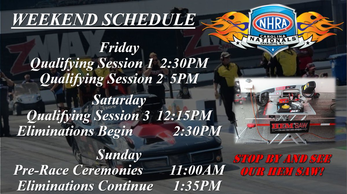 SplitRacing's tweet photo. Racing @zMAXDragway this wknd w/ @NHRA. Hope to see you at the track where you can also see a demo on our @hemsaw! https://t.co/2COWwHX5RB
