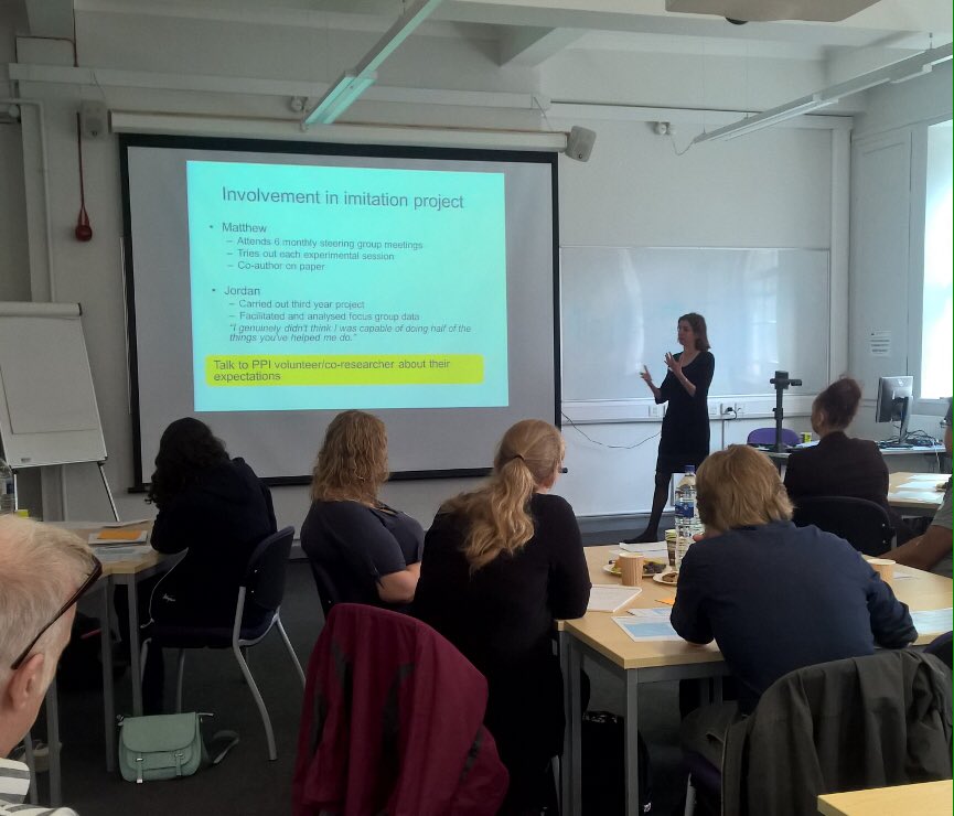 IzzyAbbey's tweet photo. Exciting day delivering @ParkinsonsUK researcher and volunteer PPI training in Manchester #howtoinvolve #involvement https://t.co/rjDMz6b0ve