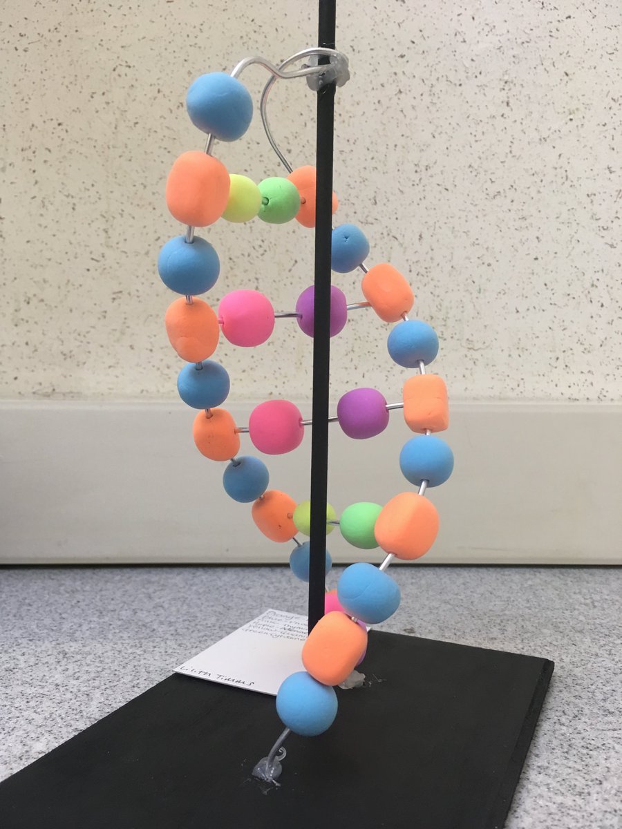 BridgendLabTech's tweet image. BTEC Student Lilith Timms excellent DNA model! @spirotte @BridgendCollege @Vivbuckley #LabLife #Biology