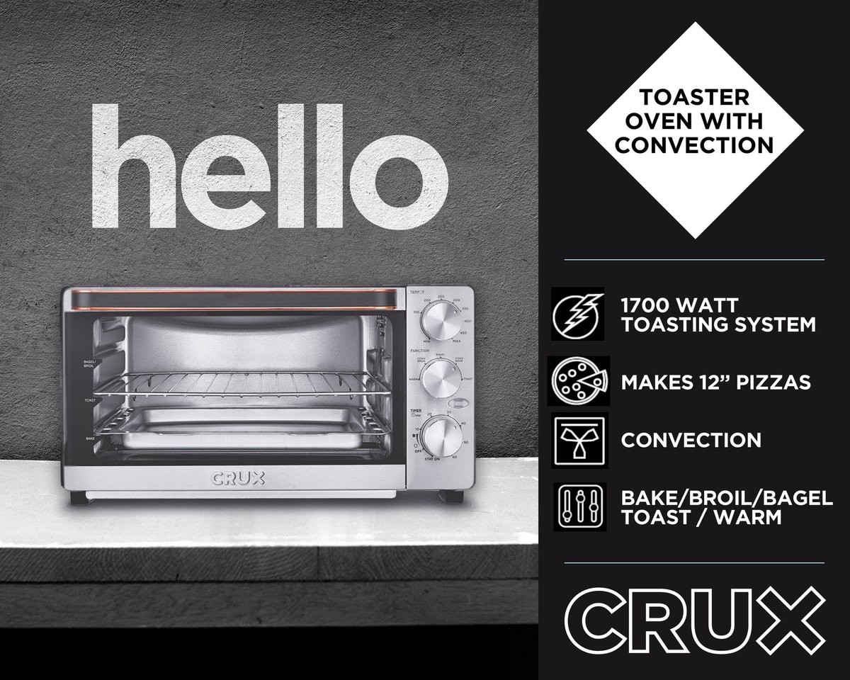 cruxkitchen's tweet image. So toasty, we had to say HELLO. Introducing the #CRUX Toaster Oven
#HelloHandsome #CookwithCRUX