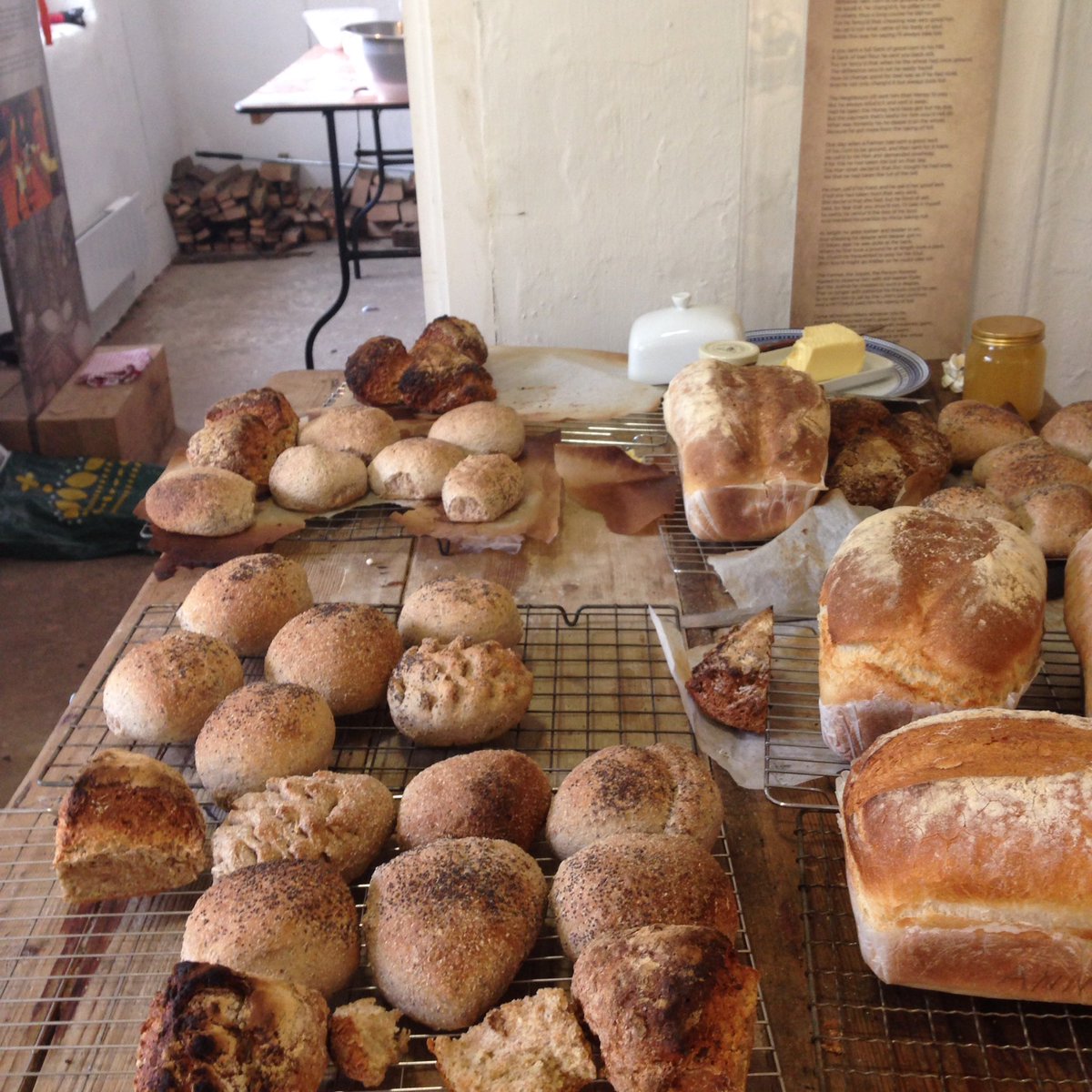 Breadworkshops's tweet photo. Bread making day @Sacrewell @sacrewellmill so much fun!#bread #woodfiredoven#watermill https://t.co/dv4jbQYEmI