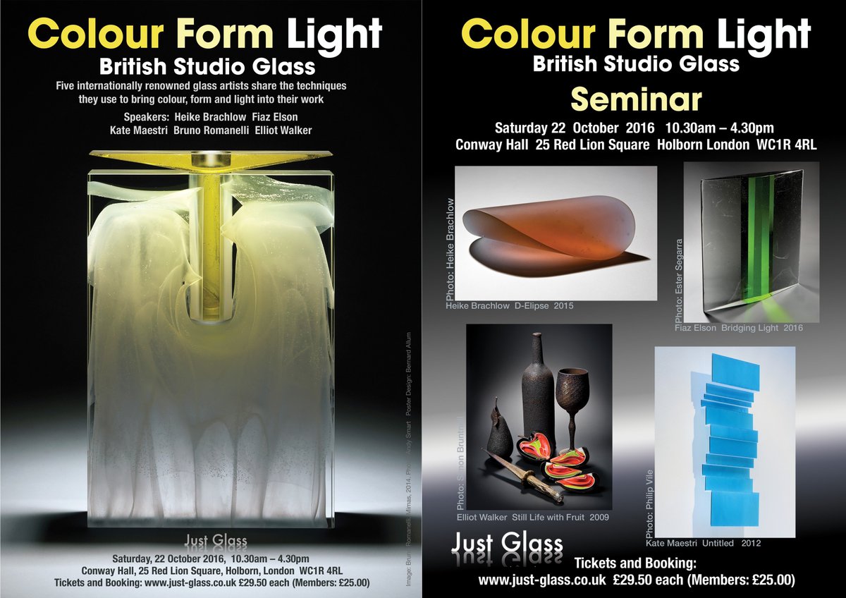 Don't miss 'Colour, Form, Light' with glass artists including Heike Brachlow &amp; Fiaz Elson. just-glass.co.uk