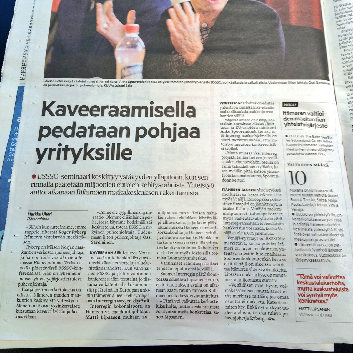 BSSSCnetwork's tweet photo. A full-page article of #bsssc2016 in today's @hameensanomat https://t.co/FXlKOIiN9D