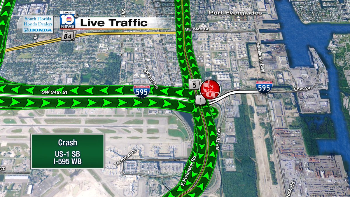 Crash on US-1 SB at I-595 WB #traffic https://t.co/KZbKj5c4af