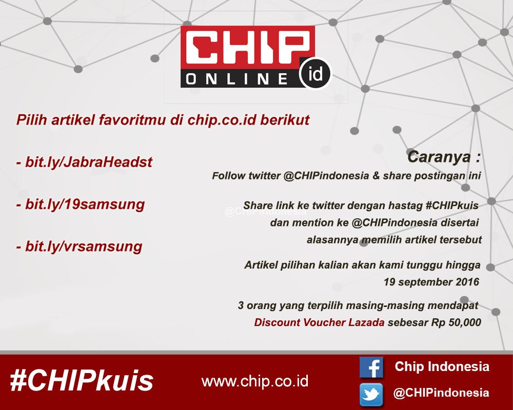 GridGamesID's tweet photo. Ayo hari ini terakhir untuk ikut #CHIPkuis berhadiah voucher lazada! https://t.co/LN4VczfMRB