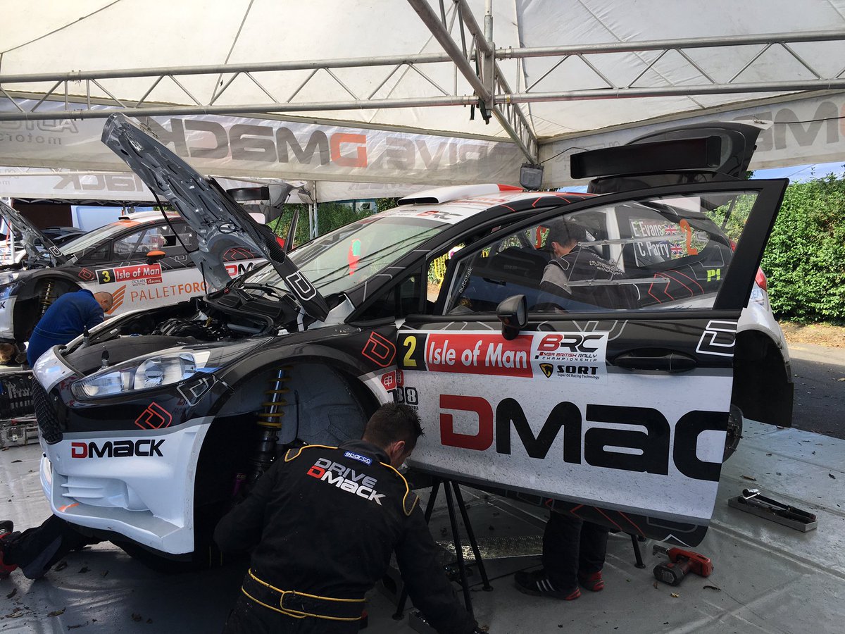 BRCrally's tweet photo. Our leaders at lunchtime. @ElfynEvans and @craigparry2 for @DMACK_Tyres on the @138BET @RallyIsleOfMan #BRC https://t.co/rUUyAOBg9B