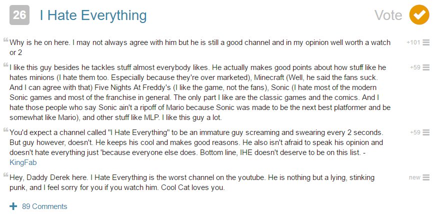 IHE_OFFICIAL's tweet photo. I'm so proud of you guys, now (because of you <3) I've been bumped to the 26th worst! Let's get me to number 1!! https://t.co/JpGlN1Rt87