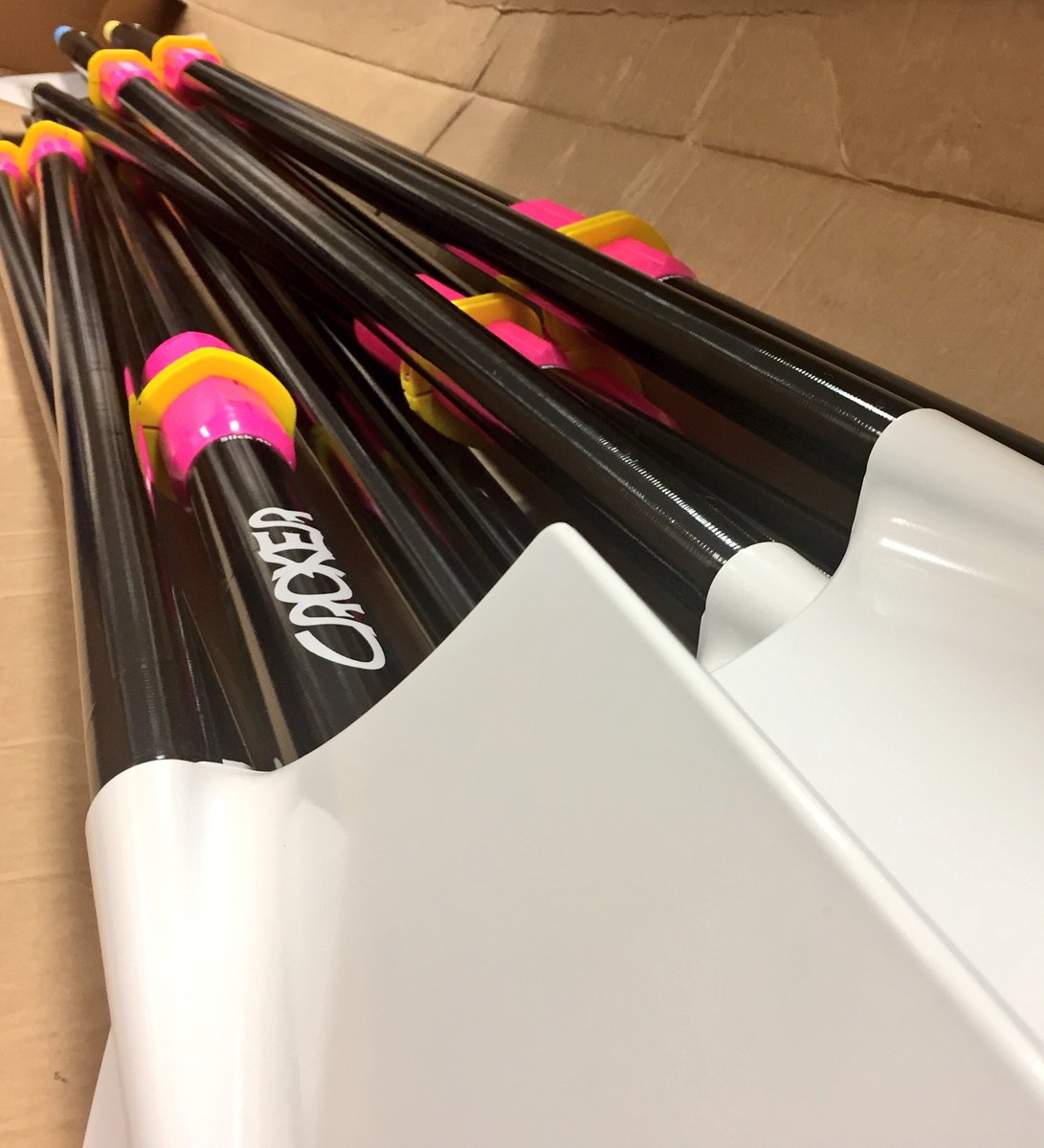 Excited to get this delivery from <a href="/CrokerOars/">Croker Oars</a> - getting our #sculling fleet ready for the season #rowing <a href="/DMUsports/">DMUsport</a>