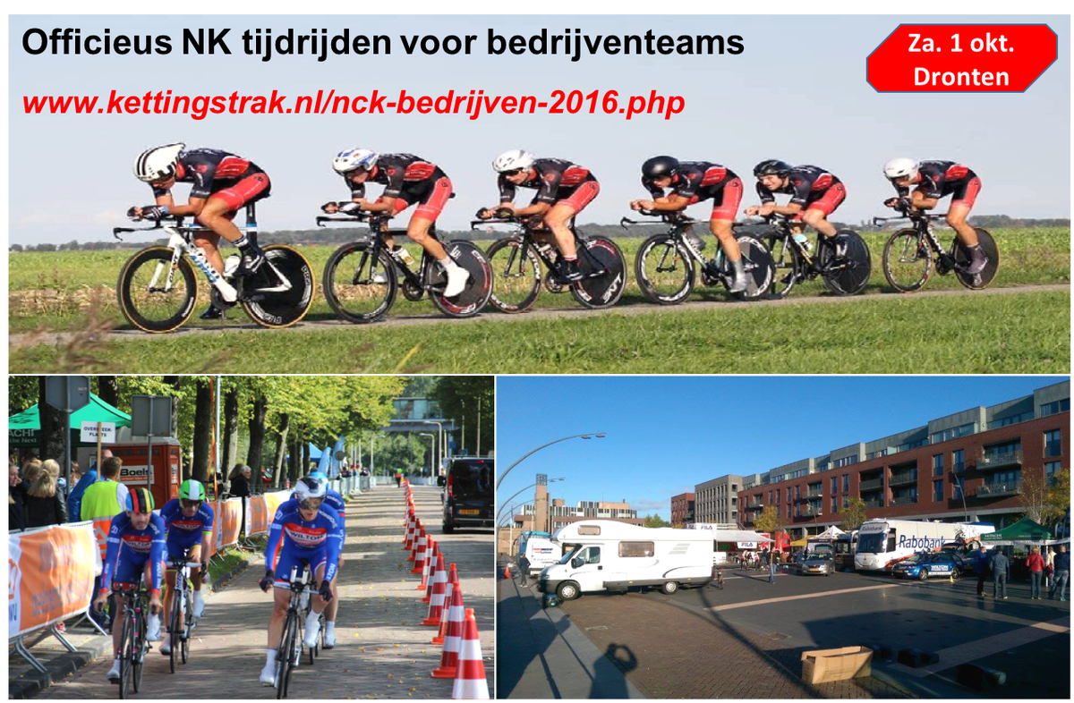 Kettingstrak's tweet photo. @Stappenbelt start met 2 teams op het @NckDronten #tijdrijden #bedrijven https://t.co/XJEZwBYd6T https://t.co/sGwuRlnWKl