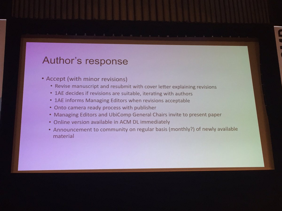 mircomusolesi's tweet photo. The review process is the classic one for journals. Review process in 1+6 months. No page limits. #ubicomp2016 https://t.co/cdVx6U7eez