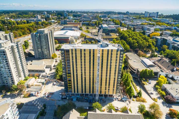 It stands 18 storeys tall and is now the tallest wood building in the world.

bit.ly/2d5a4Xs