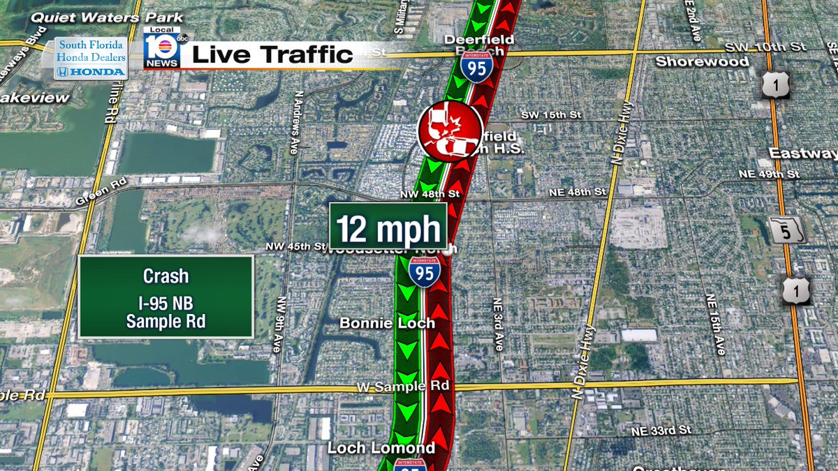 Crash on I-95 NB after Sample Rd #traffic https://t.co/DTEOMjXUmy