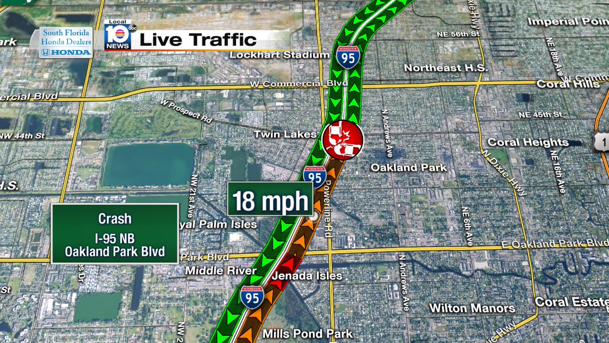 Crash on I-95 NB at Oakland Park Blvd #traffic https://t.co/hwcigPs0wT